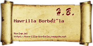 Havrilla Borbála névjegykártya